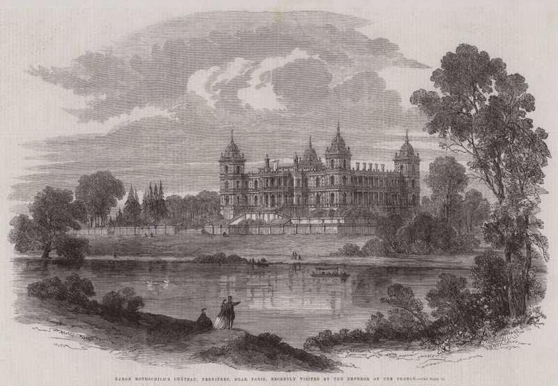 Het kasteel van Baron Rothschild, Ferrieres, nabij Parijs, onlangs bezocht door de keizer van Frankrijk door English School