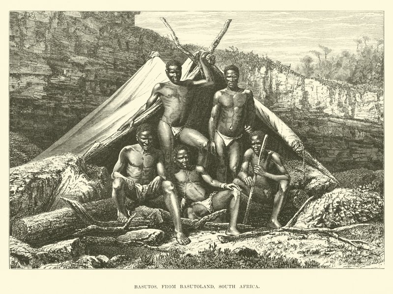 Basutos, uit Basutoland, Zuid-Afrika door English School
