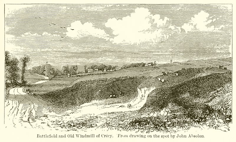Slagveld en Oude Windmolen van Crecy door English School