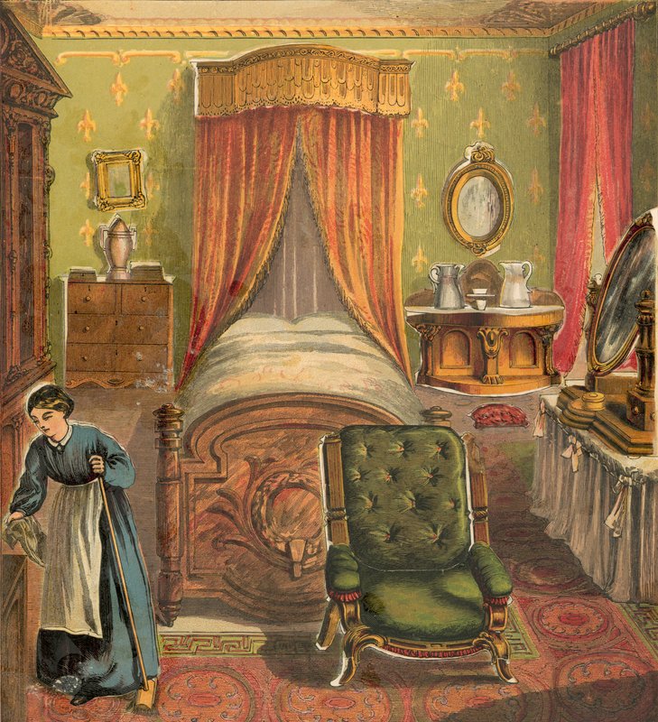 Slaapkamer met schoonmaakster door English School