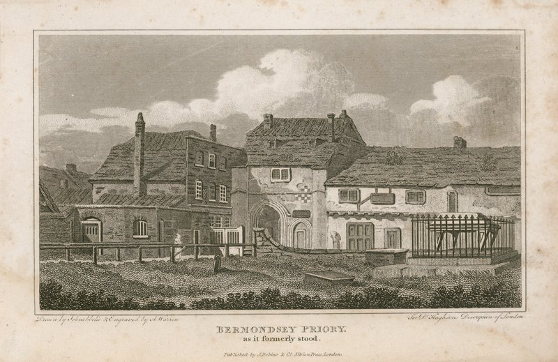 Bermondsey Priory, zoals het vroeger stond door English School