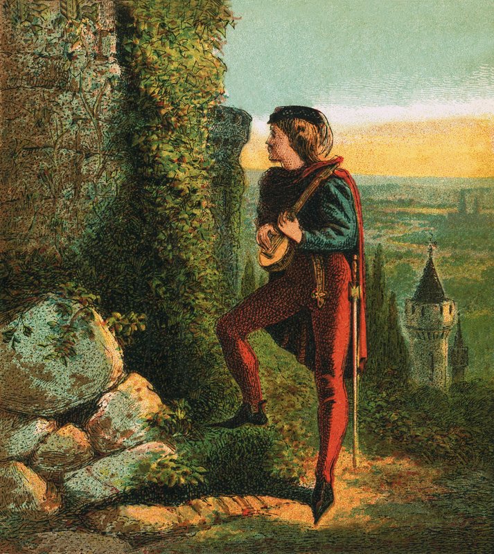 Blondel bij de gevangenis van Richard door English School