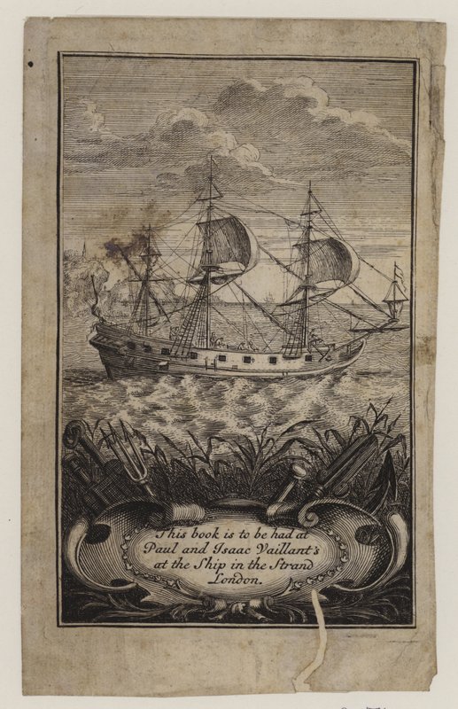 Boekverkopers, Paul en Isaac Vaillant, handelskaart door English School