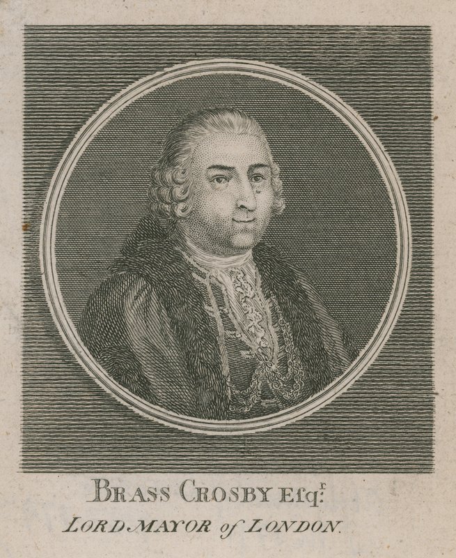 Brass Crosby, burgemeester van Londen 1765 door English School