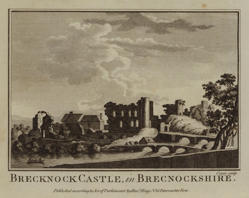 Brecknock Kasteel, in Brecknockshire door English School