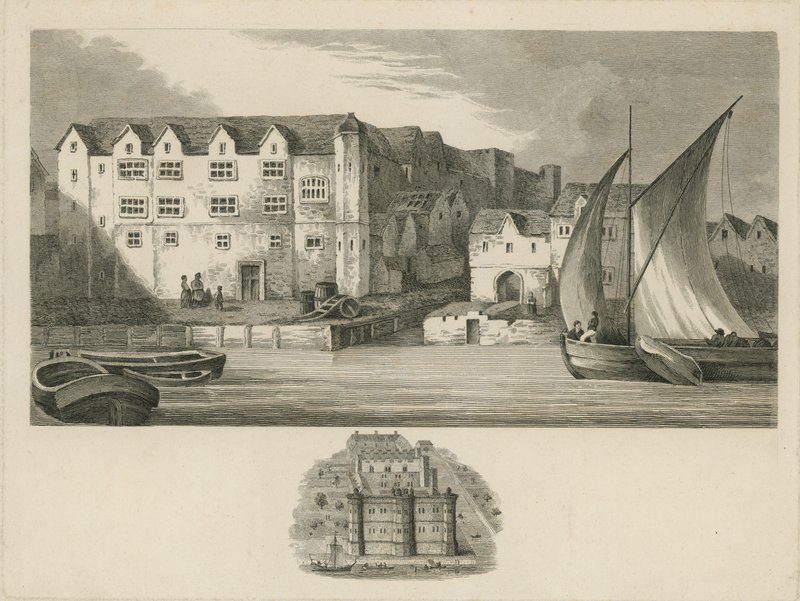 Bridewell Palace aan de oevers van de rivier de Theems door English School