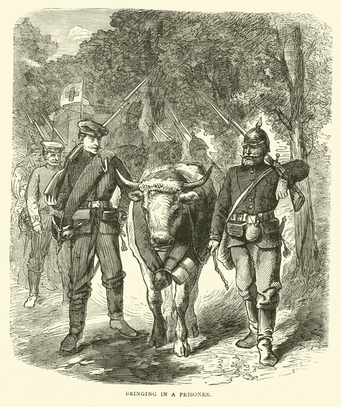 Een gevangene binnenbrengen, september 1870 door English School