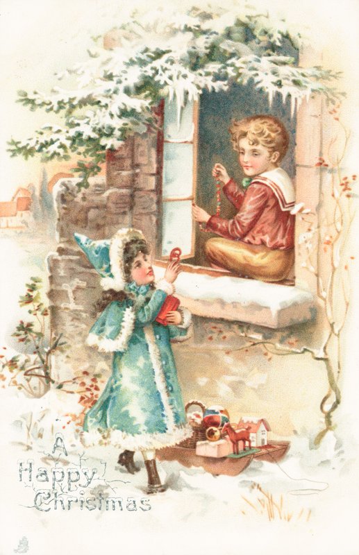 Britse kerstkaart door English School