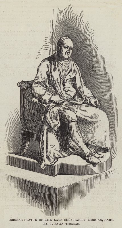 Bronzen Standbeeld van wijlen Sir Charles Morgan, Baronet door J Evan Thomas door English School