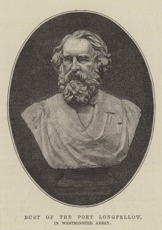 Buste van de Dichter Longfellow, in Westminster Abbey door English School