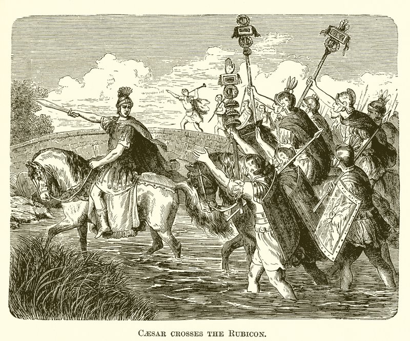Caesar steekt de Rubicon over door English School