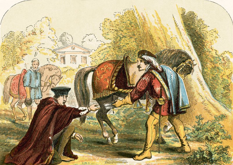 Kardinaal Wolsey en de boodschapper van de koning door English School