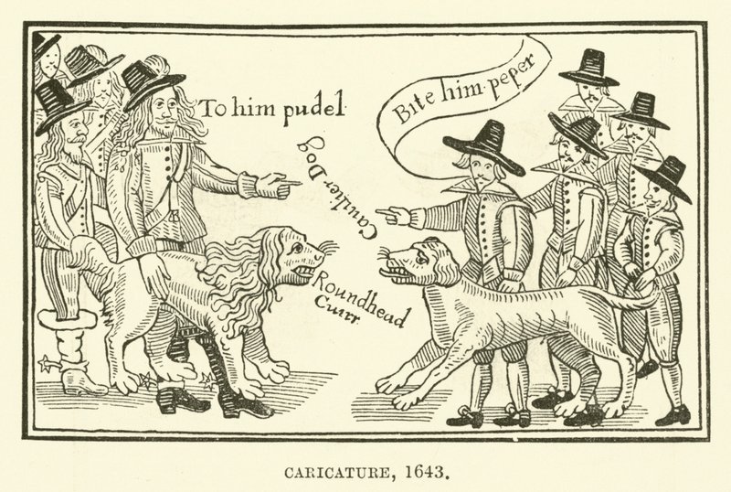 Karikatuur, 1643 door English School