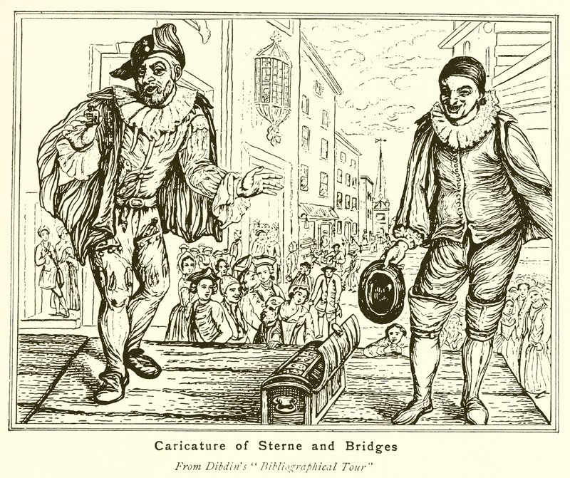 Karikatuur van Sterne en Bridges door English School