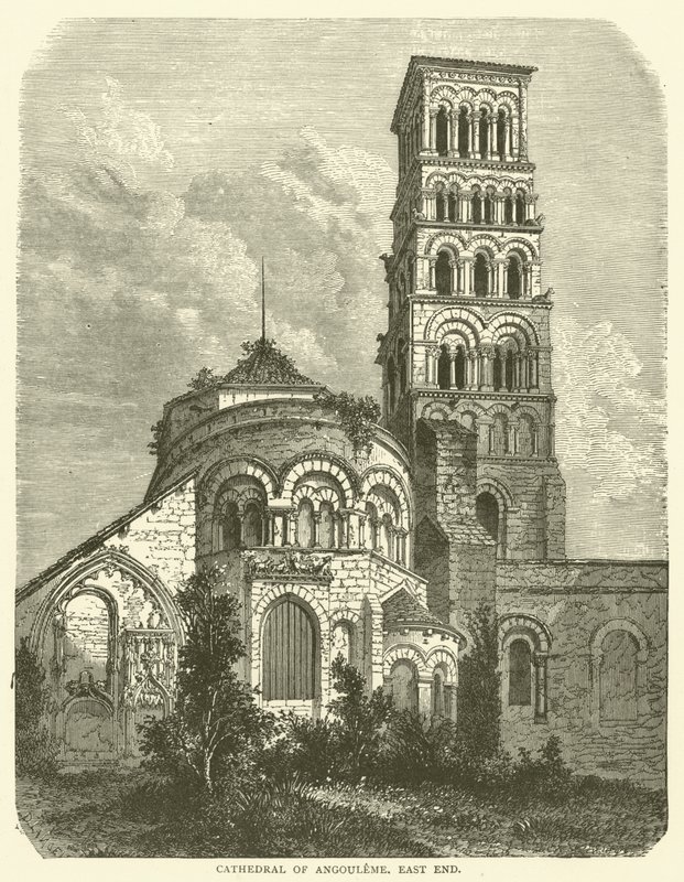 Kathedraal van Angouleme, Oosteinde (gravure) door English School