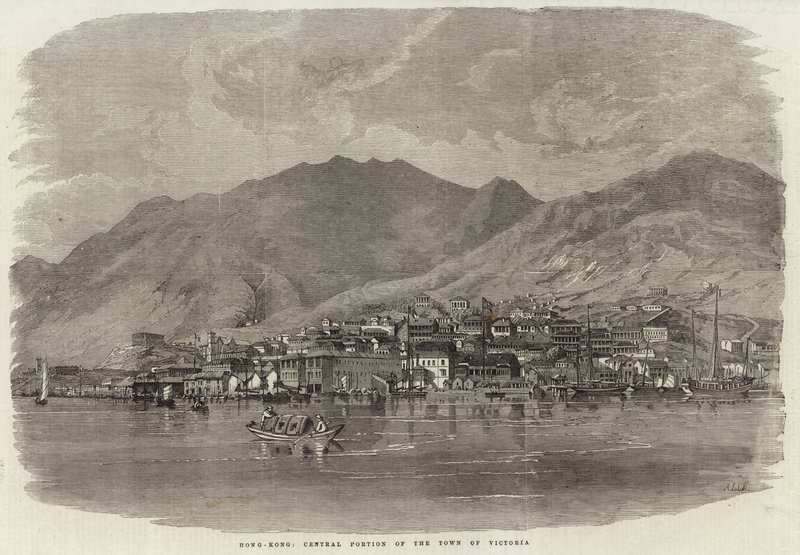 Centraal gedeelte van de stad Victoria in Hong Kong door English School