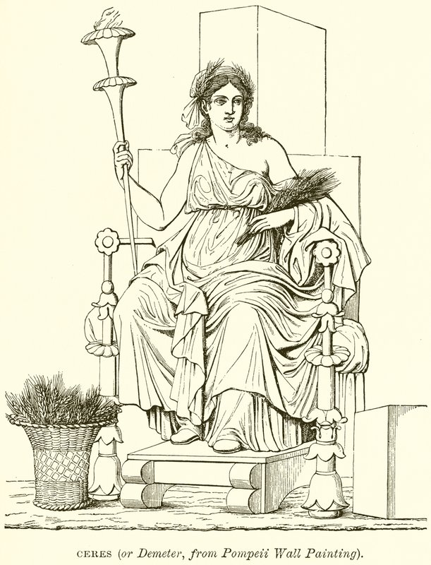 Ceres (of Demeter, van Pompeii Muur Schildering) door English School