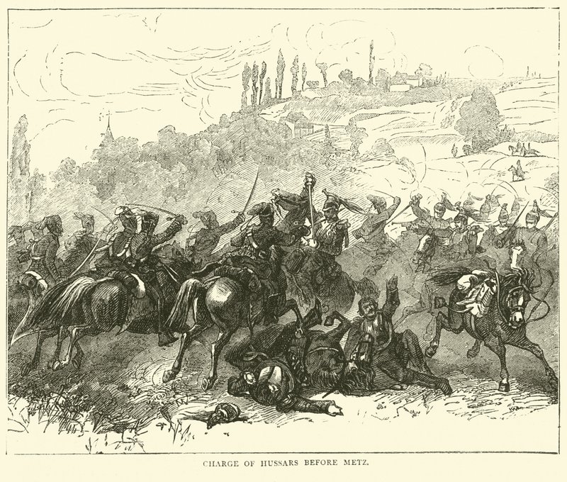 Aanval van huzaren voor Metz, oktober 1870 door English School