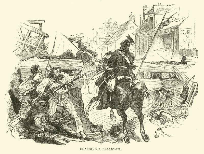 Aanval op een barricade, oktober 1870 door English School
