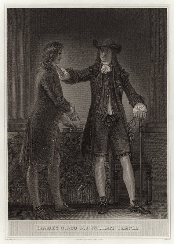 Karel II en Sir William Temple door English School