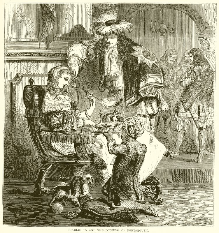 Karel II en de hertogin van Portsmouth door English School