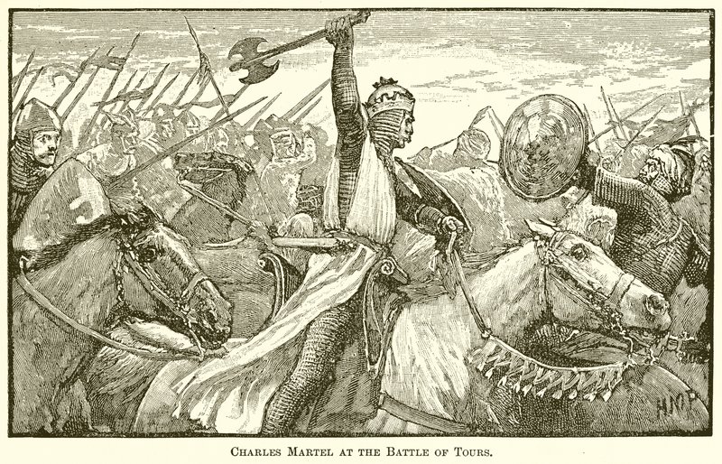 Karel Martel bij de Slag van Tours door English School