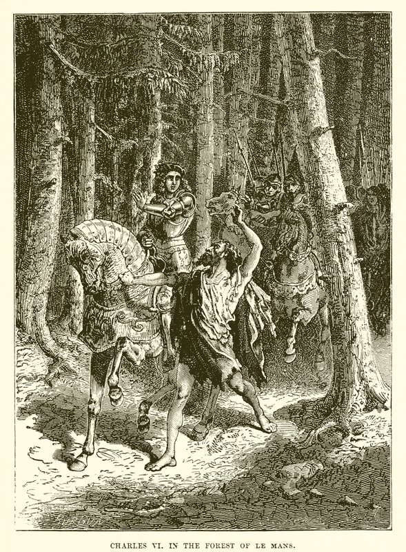 Karel VI in het bos van Le Mans door English School