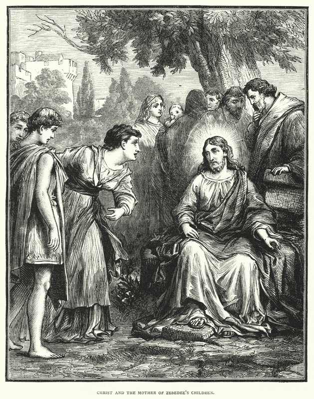 Christus en de moeder van de kinderen van Zebedeüs door English School
