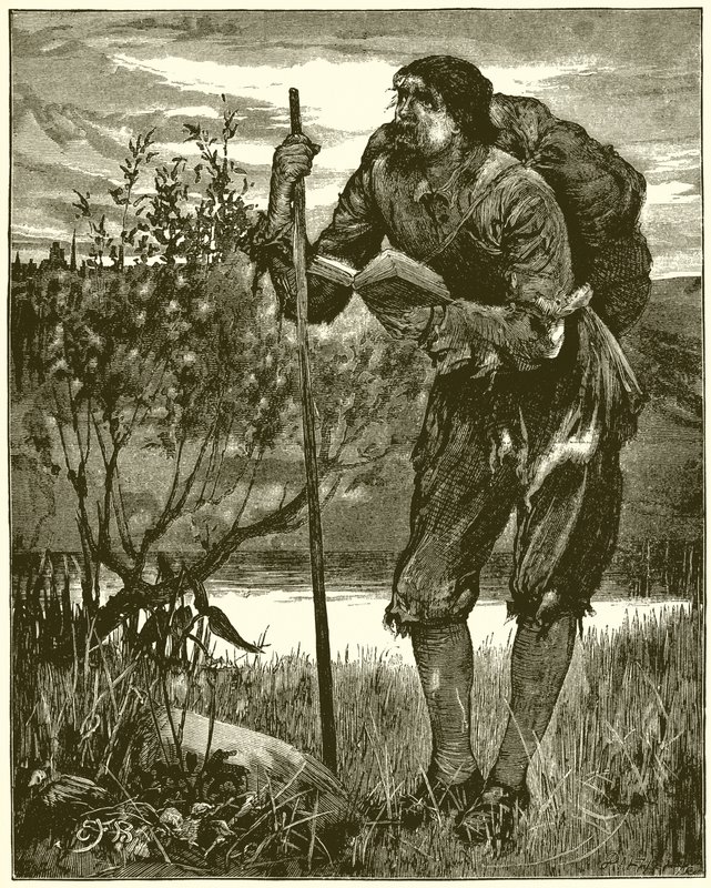 Christen zoals gezien door Bunyan in zijn droom. Ik zag een man gekleed in vodden door English School