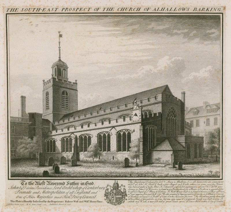 Kerk van All Hallows Barking door English School