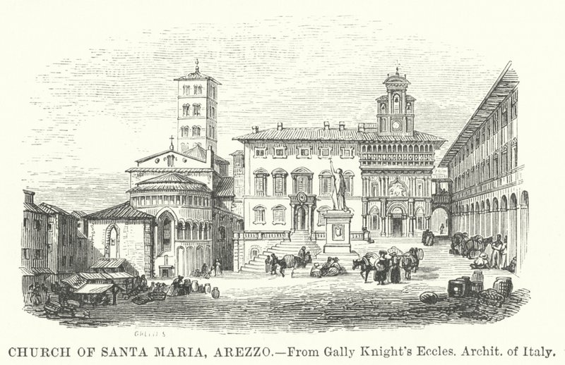 Kerk van Santa Maria, Arezzo (gravure) door English School