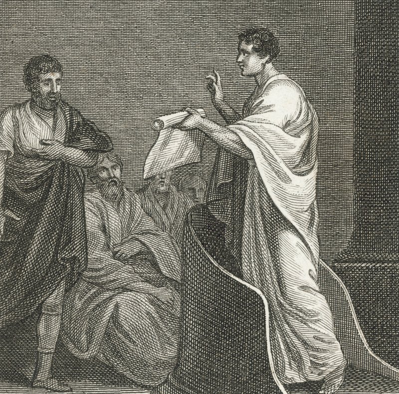 Cicero beschuldigt Catilina in het Senaatshuis door English School