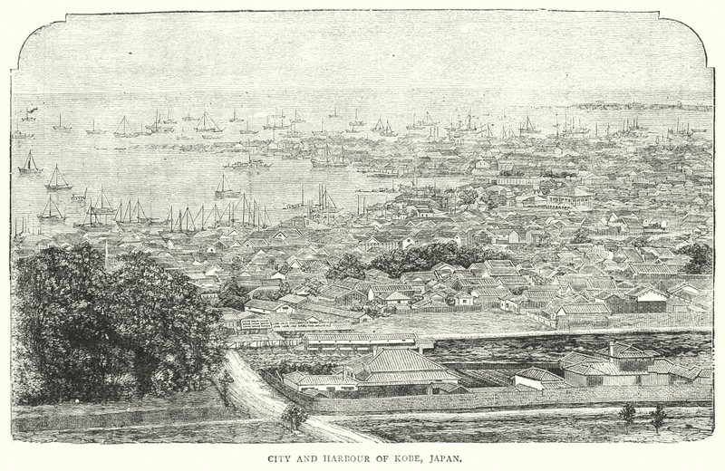 Stad en haven van Kobe, Japan door English School