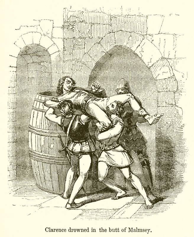 Clarence verdronken in de butt van Malmsey door English School