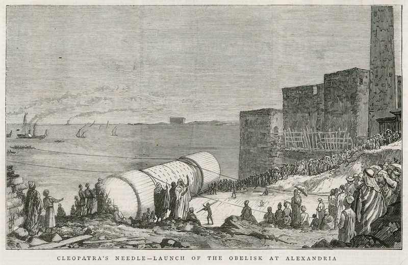 Cleopatras Naald, lancering van de obelisk in Alexandrië door English School