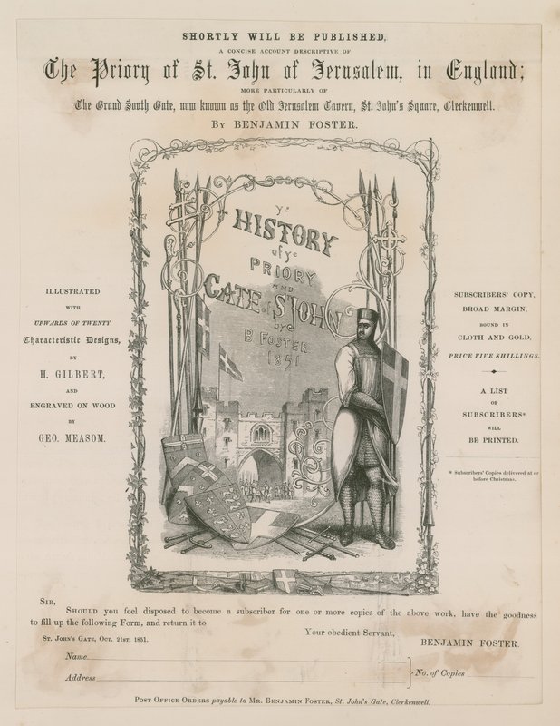 Clerkenwell, St Johns Poort, Benjamin Foster door English School