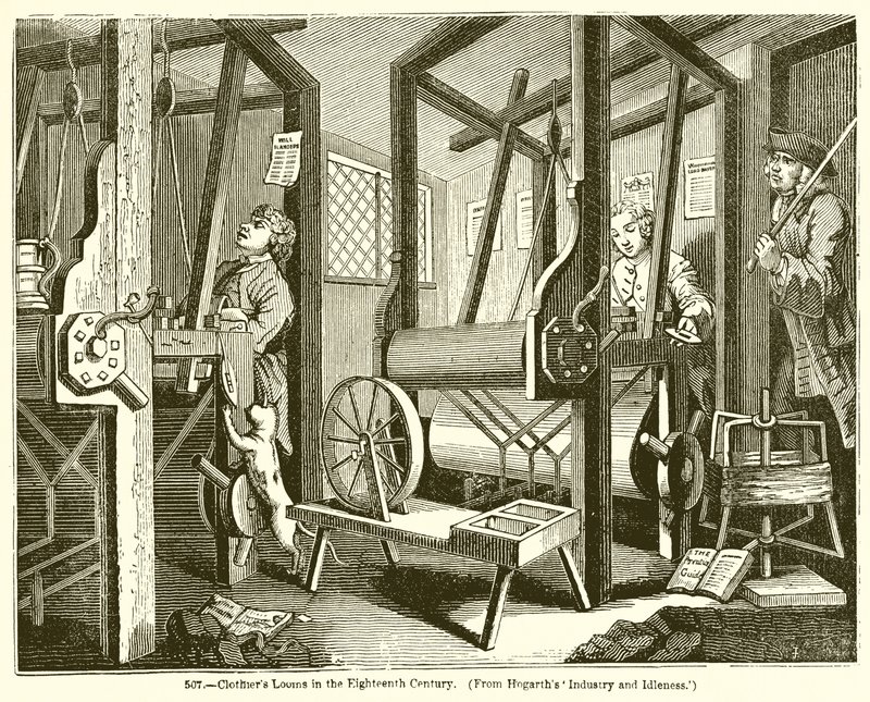 Weefgetouwen van Kleermakers in de Achttiende Eeuw door English School