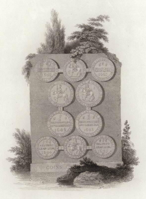Munten van Koning Karel I tijdens de Engelse Burgeroorlog door English School