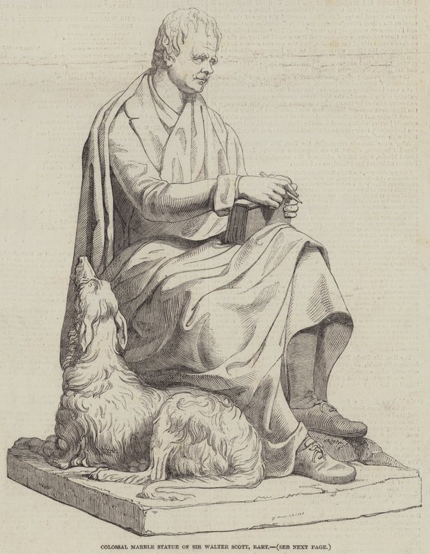 Kolossaal Marmeren Standbeeld van Sir Walter Scott, Baronet door English School