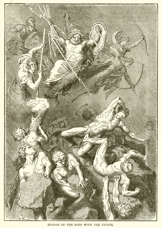 Strijd van de Goden met de Titanen door English School