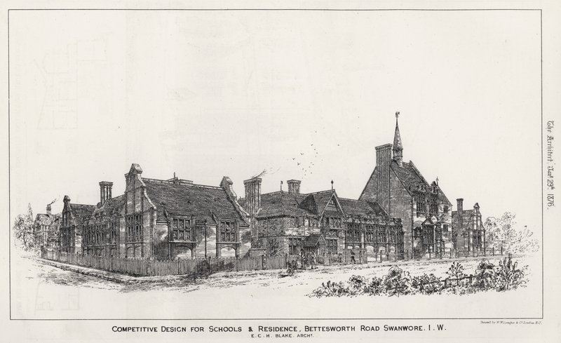 Competitief Ontwerp voor Scholen en Woning, Bettesworth Road, Swanwore, Isle of Wight door English School