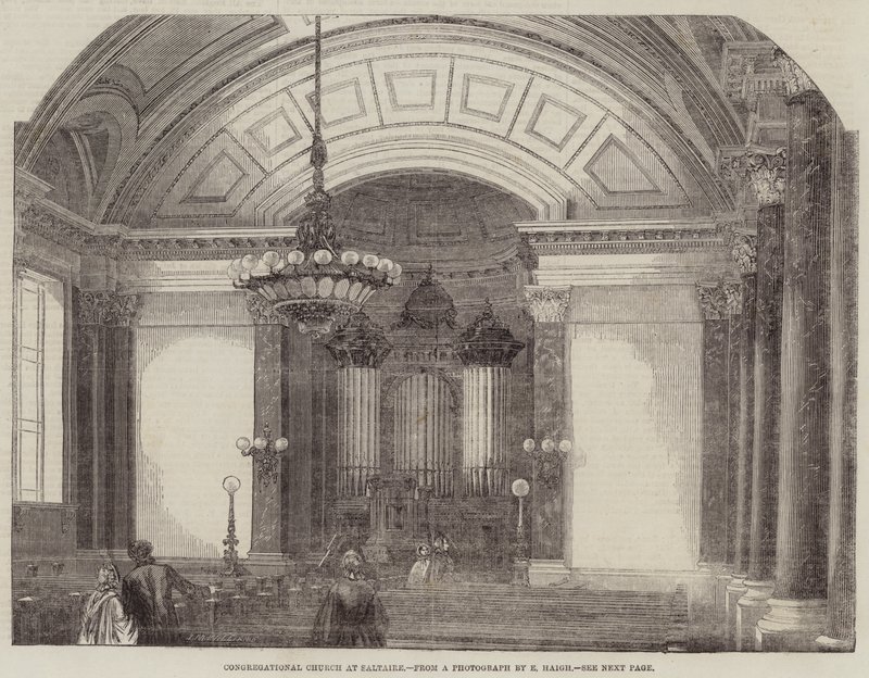 Congregational Church in Saltaire (gravure) door English School