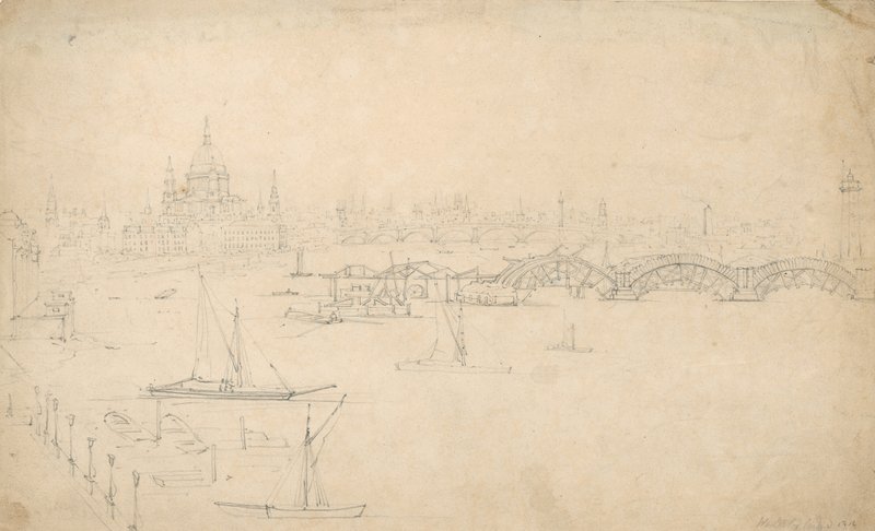 Constructie van Waterloo Brug, Londen door English School
