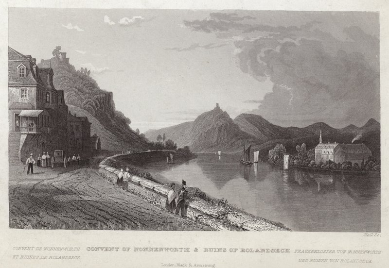 Klooster van Nonnenwerth en ruïnes van Rolandseck door English School
