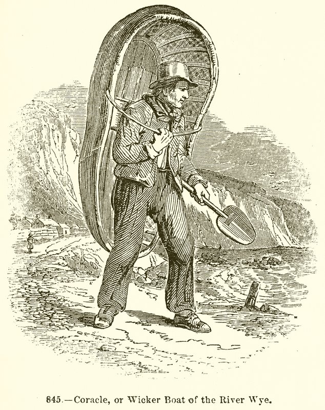 Coracle, of Wicker Boot van de Rivier Wye door English School
