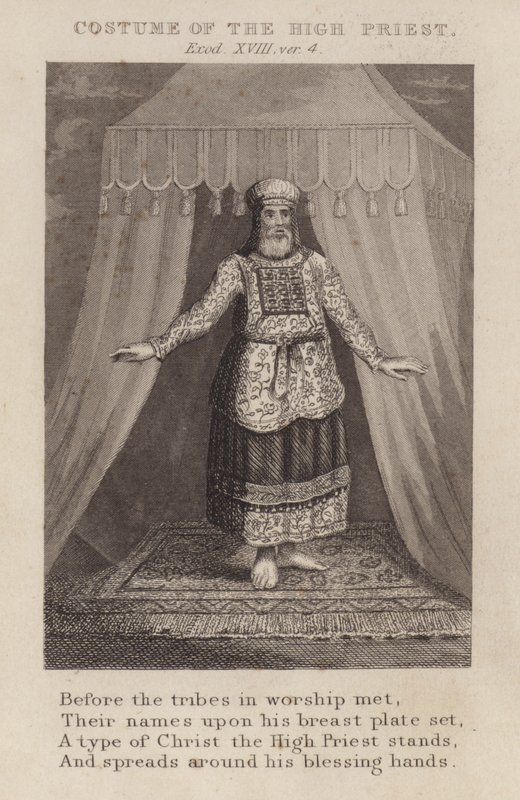 Kostuum van de Hogepriester, Exodus XVIII, vers 4 (gravure) door English School
