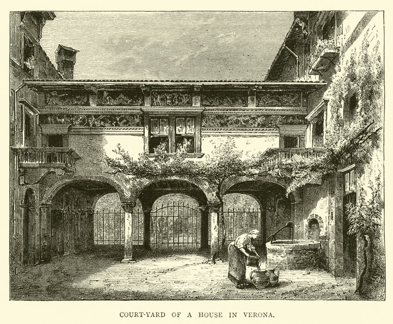 Binnenplaats van een huis in Verona door English School