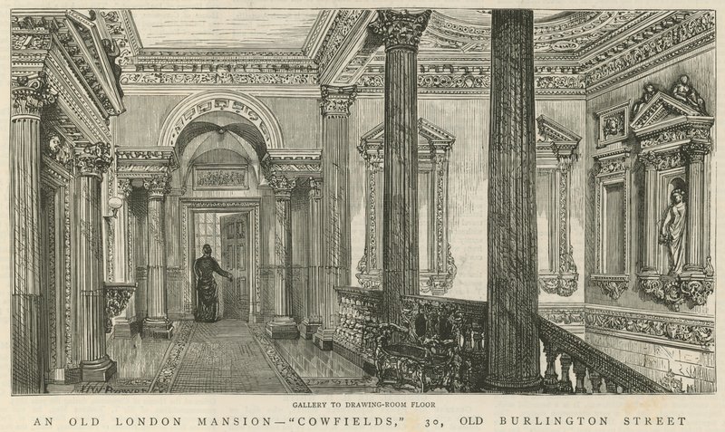 Cowfields, 30 Old Burlington Street: Galerij naar de tekenkamer door English School