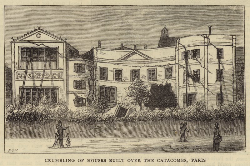 Instorting van Huizen gebouwd boven de Catacomben, Parijs door English School