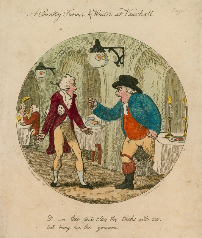 Verdomme, speel geen trucjes met me maar breng me de ham; Vauxhall-tuinen, Londen door English School